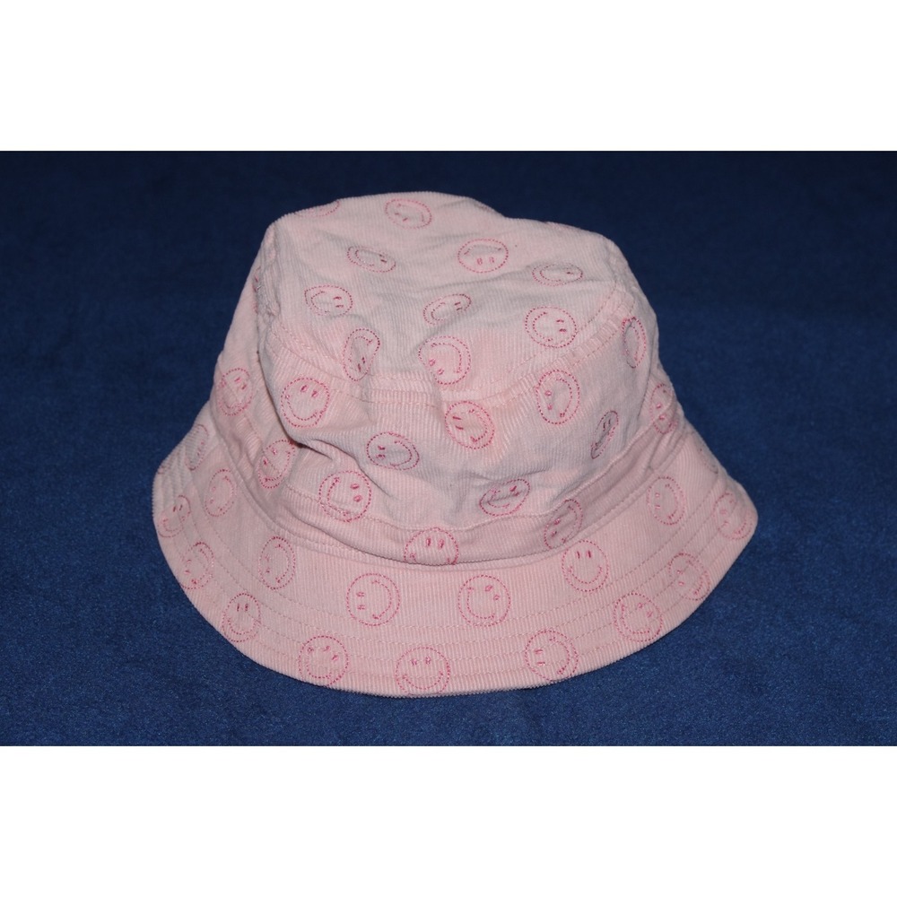 AMERICAN EAGLE Unisex Pink Happy Face Corduroy Bucket Hat OS EUC